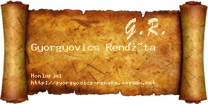 Gyorgyovics Renáta névjegykártya